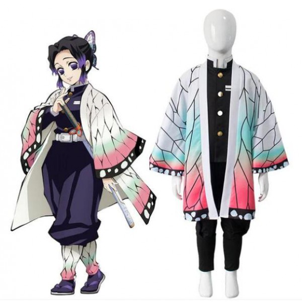 Kid Demon Slayer Kochou Shinobu kimono Halloween Cosplay Costume