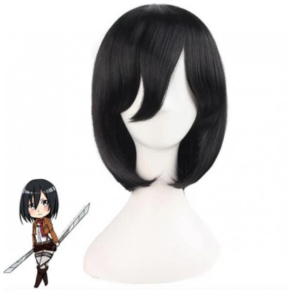 Attack on Titan Rivaille Ackerman Black Anime Cospaly Wigs