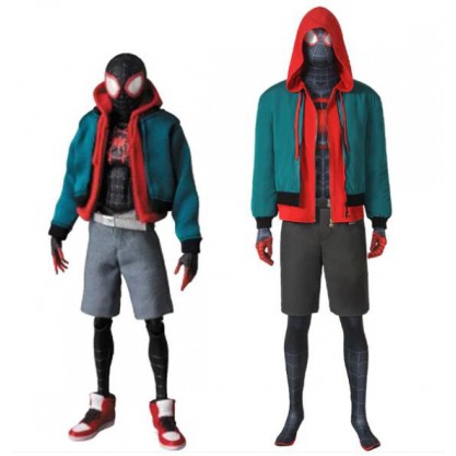 Spider-Man: Into the Spider-Verse Miles Morales Cosplay Costume Halloween Bodysuit