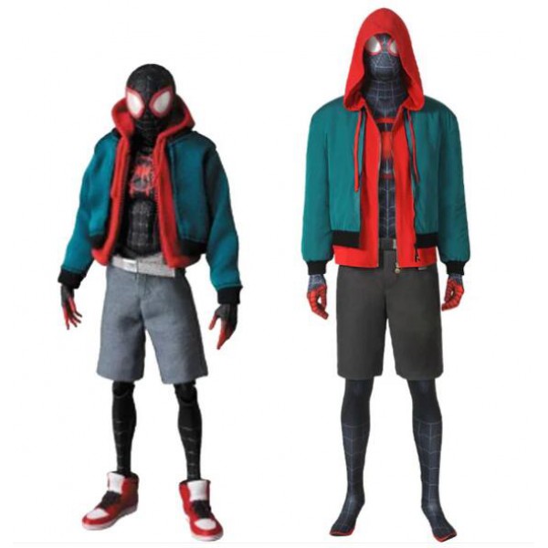 Spider-Man: Into the Spider-Verse Miles Morales Cosplay Costume Halloween Bodysuit