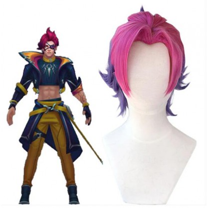 League Of Legends LOL Heartsteel Shieda Kayn Red Mixed Purple Cosplay Wig Halloween wig