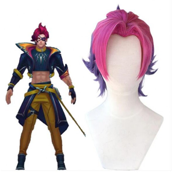 League Of Legends LOL Heartsteel Shieda Kayn Red Mixed Purple Cosplay Wig Halloween wig
