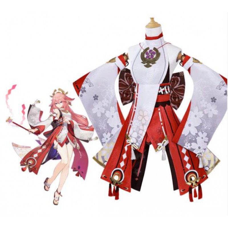 Genshin Impact Guuji Yae Miko Cosplay Costume