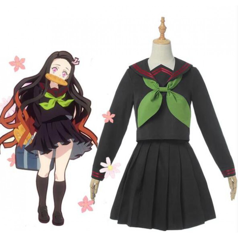 Demon Slayer Nezuko Kamado School Uniform Cosplay Costume